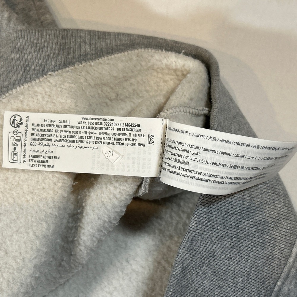 Hollister Mens L Blue/Gray Button Up Sweatshirt Logo Cardigan Jacket Y2K Layer - Picture 8 of 9